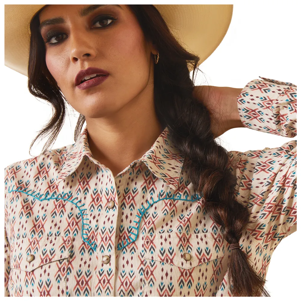 10043685 Ariat Women's R.E.A.L. Long Sleeve Snap Shirt - Cimarron Print