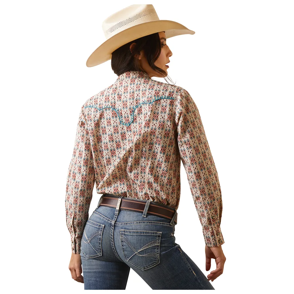10043685 Ariat Women's R.E.A.L. Long Sleeve Snap Shirt - Cimarron Print