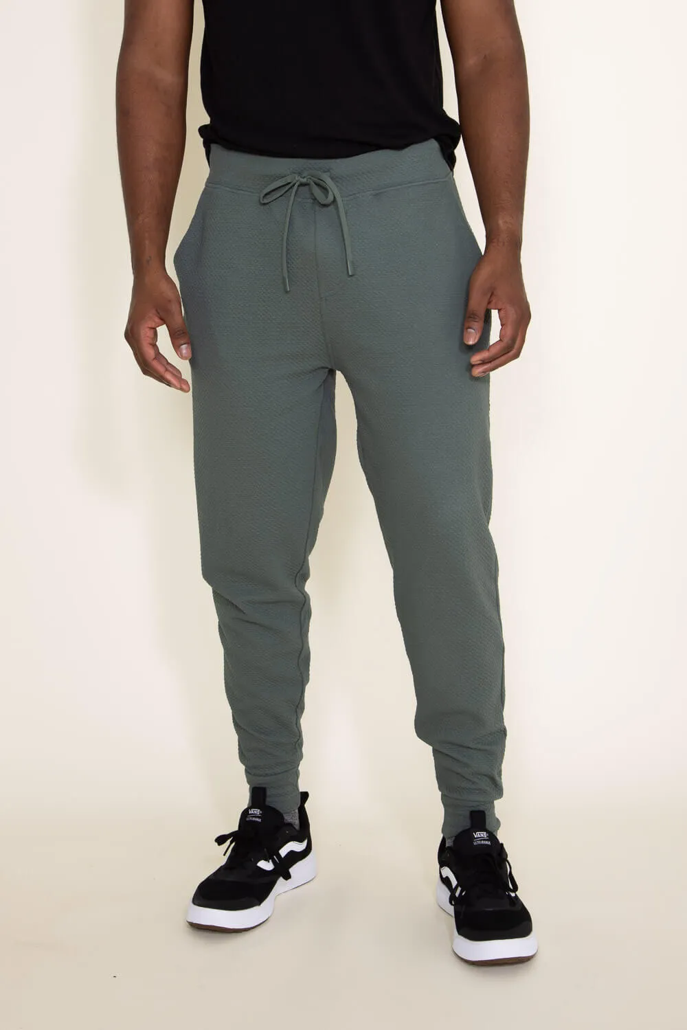 1897 Active Diamond Stretch Joggers for Men in Olive Green | MP922-OLIVEGREEN