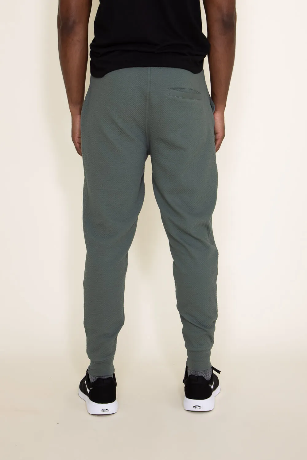 1897 Active Diamond Stretch Joggers for Men in Olive Green | MP922-OLIVEGREEN