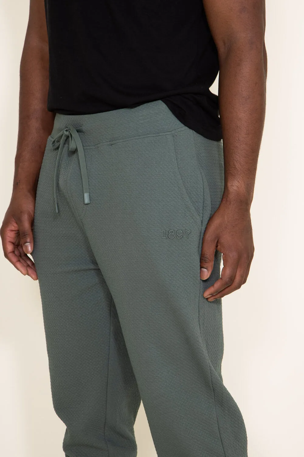 1897 Active Diamond Stretch Joggers for Men in Olive Green | MP922-OLIVEGREEN