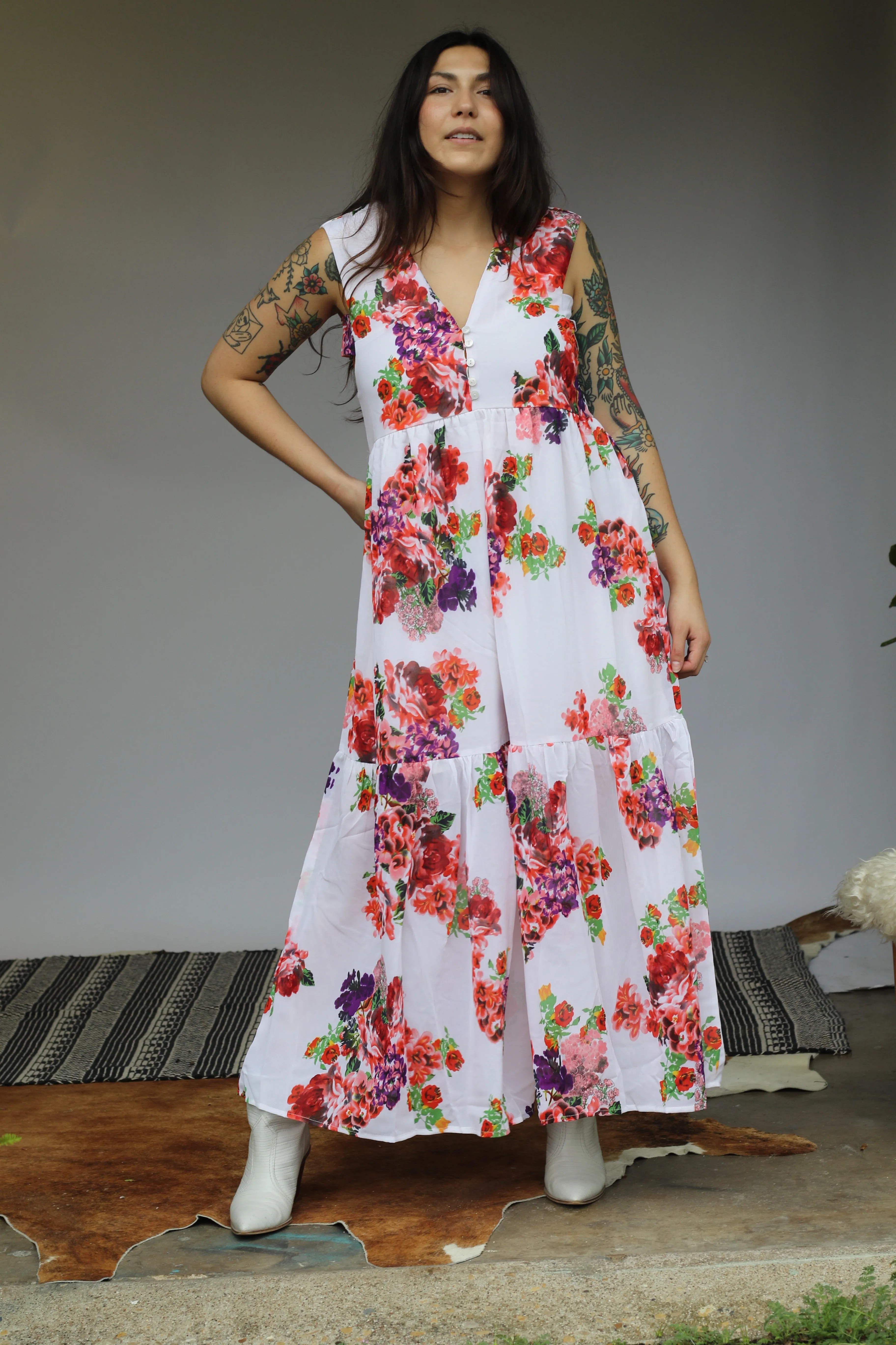 6157 White Floral Cutout Jumper (SINGLE)