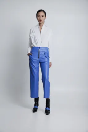 70% OFF Vegan leather pants blue