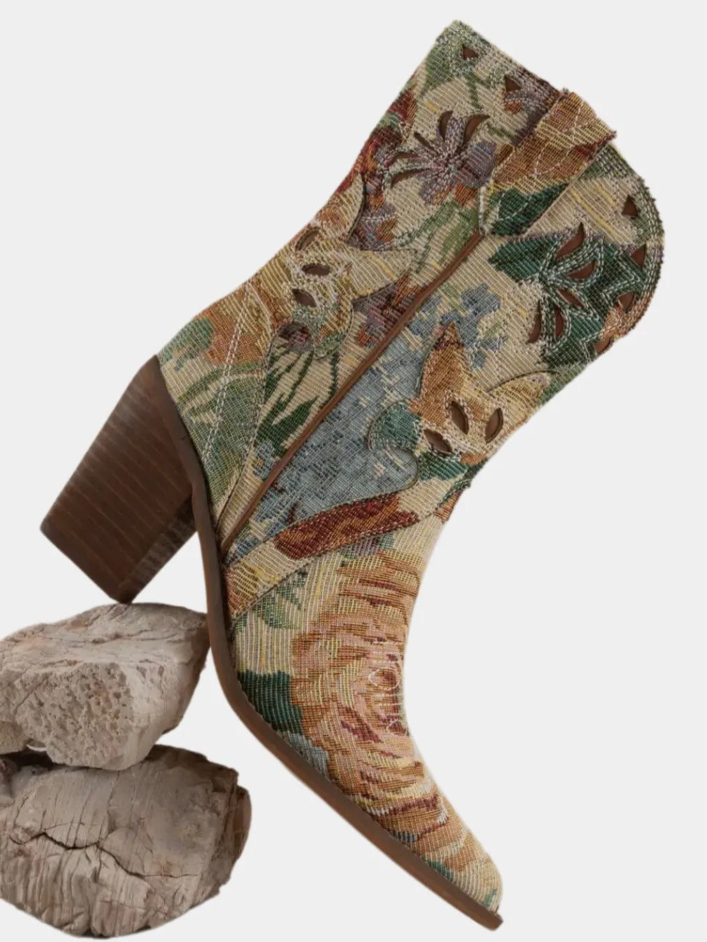 A Moment For Floral Western Booties