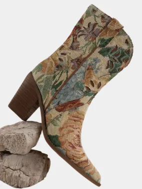 A Moment For Floral Western Booties