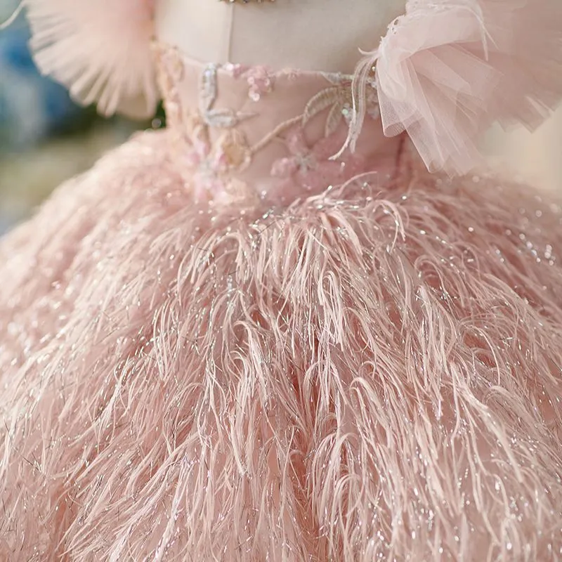 A006 FOR HANDMAKE DESIGN 1-9 Years Girl Handmade Custom High-End Sequined Children's Wedding Dress Girl Birthday Party Dress