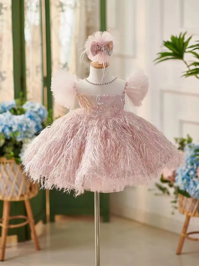 A006 FOR HANDMAKE DESIGN 1-9 Years Girl Handmade Custom High-End Sequined Children's Wedding Dress Girl Birthday Party Dress