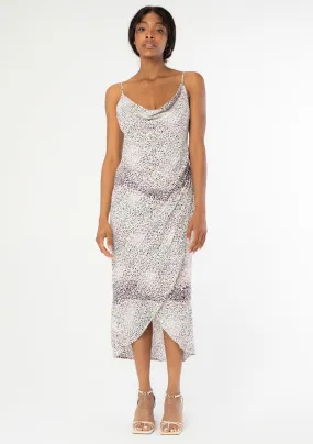 Abstract Leopard Print Midi Dress
