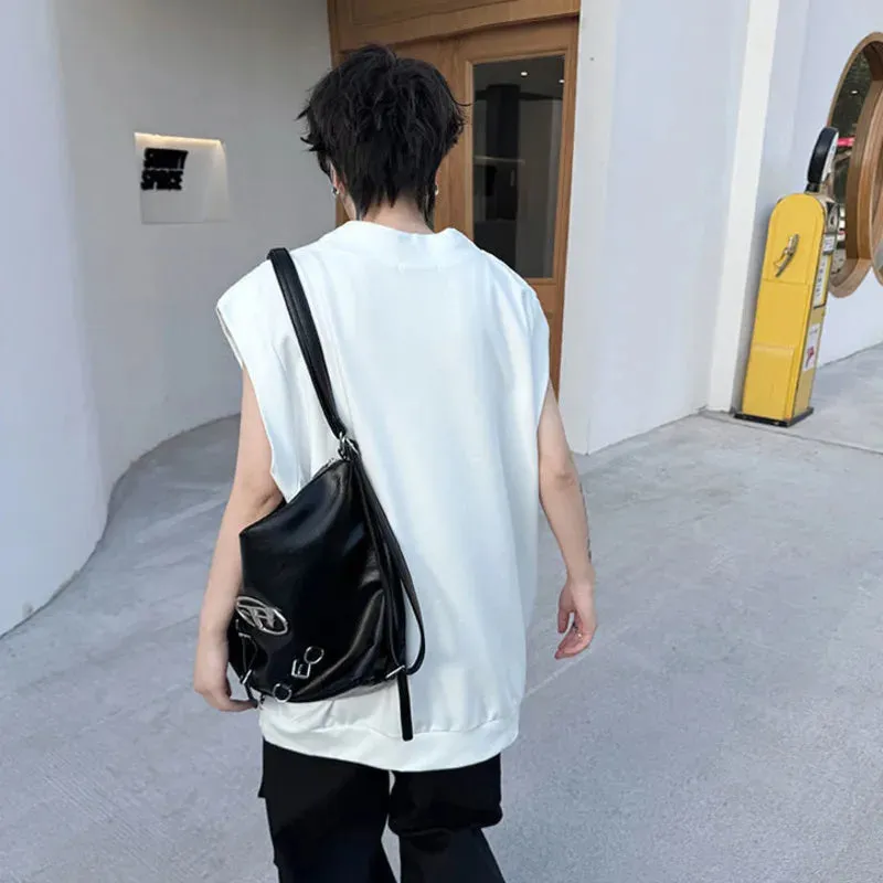 Abstract Pattern V-neck Loose Tank Top