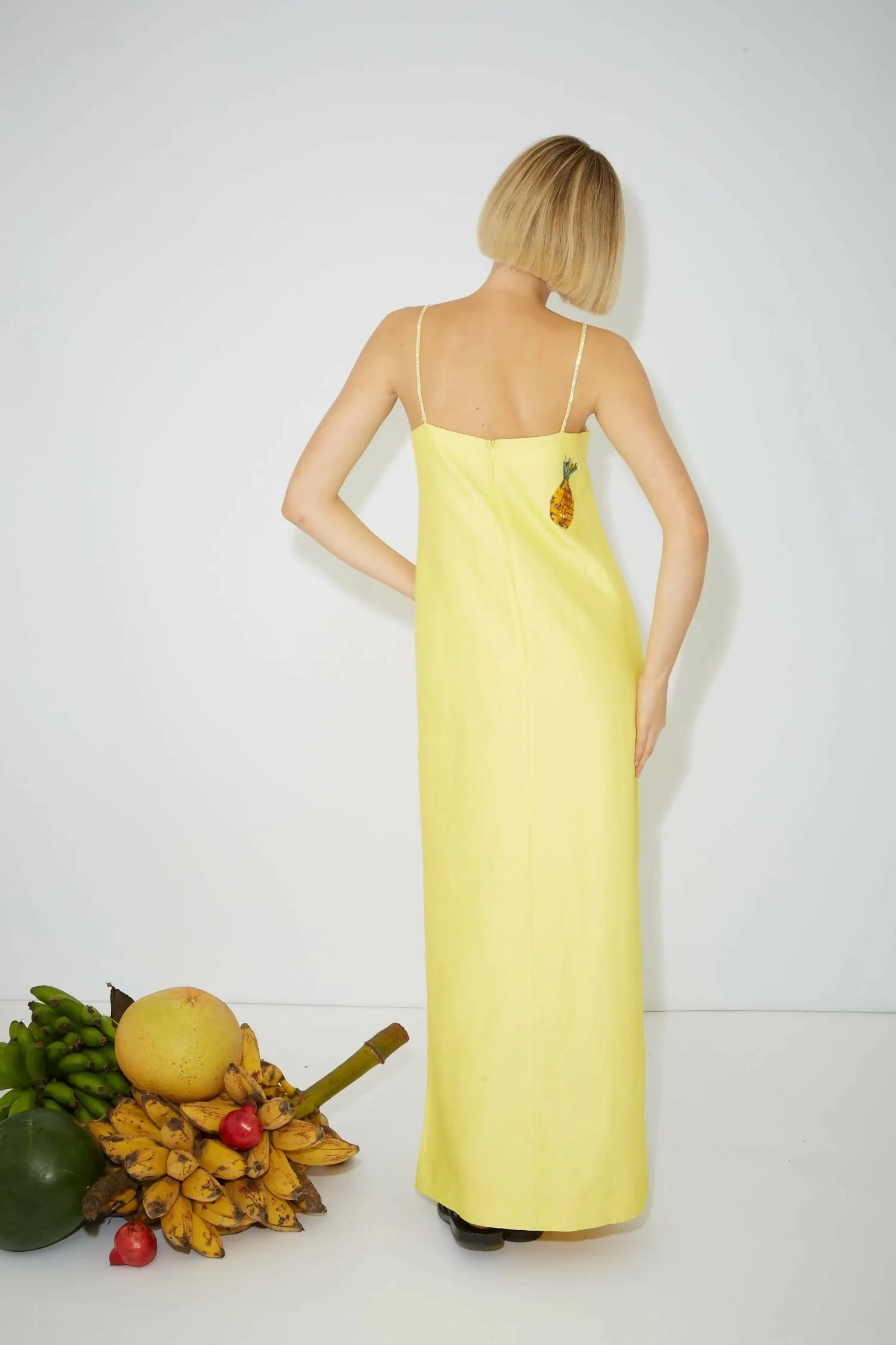 Alemais Diamond Dancer Midi Dress Yellow Size AU 10