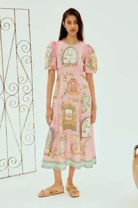 Alemais Monte Midi Dress Pink Size 10 & 12