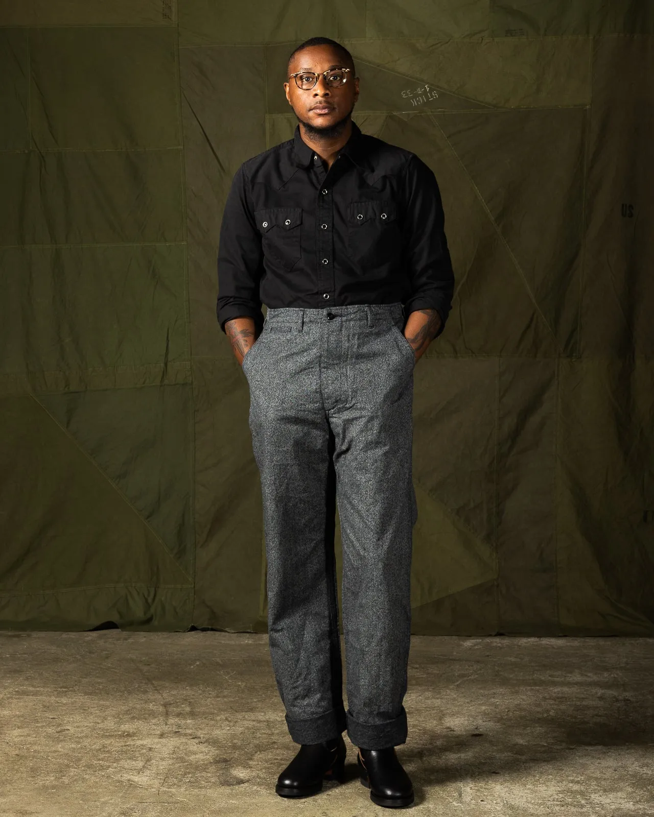 Army Chinos - Salt & Pepper (Washed)