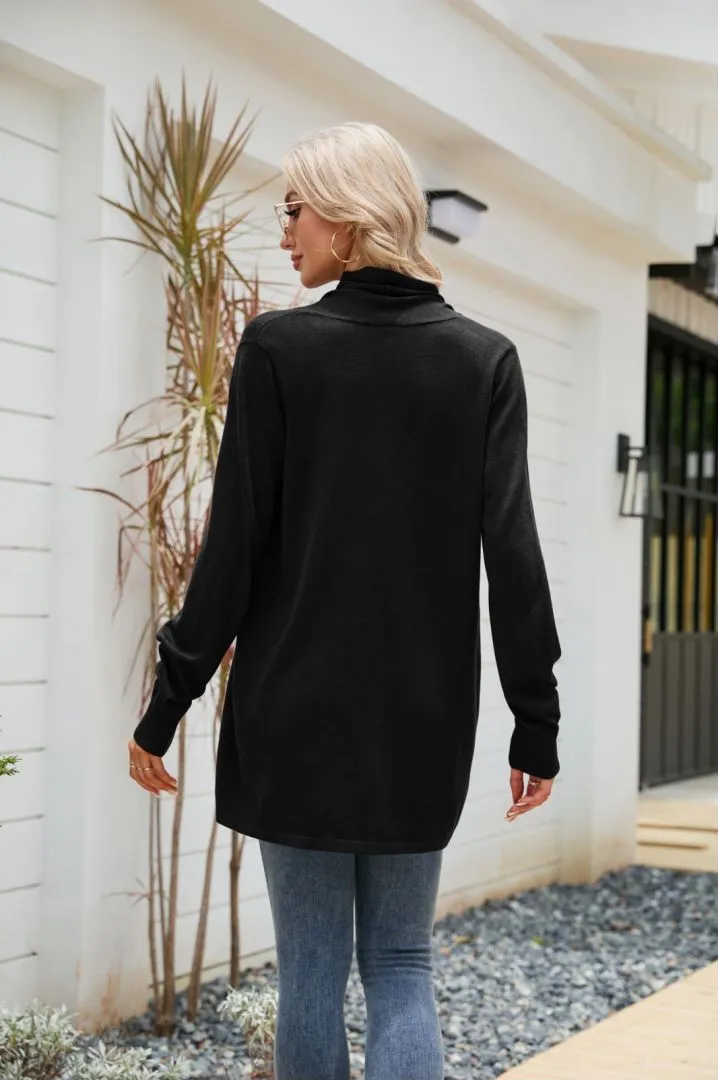 Autumn Outfits Plain Open Knit Cardigans