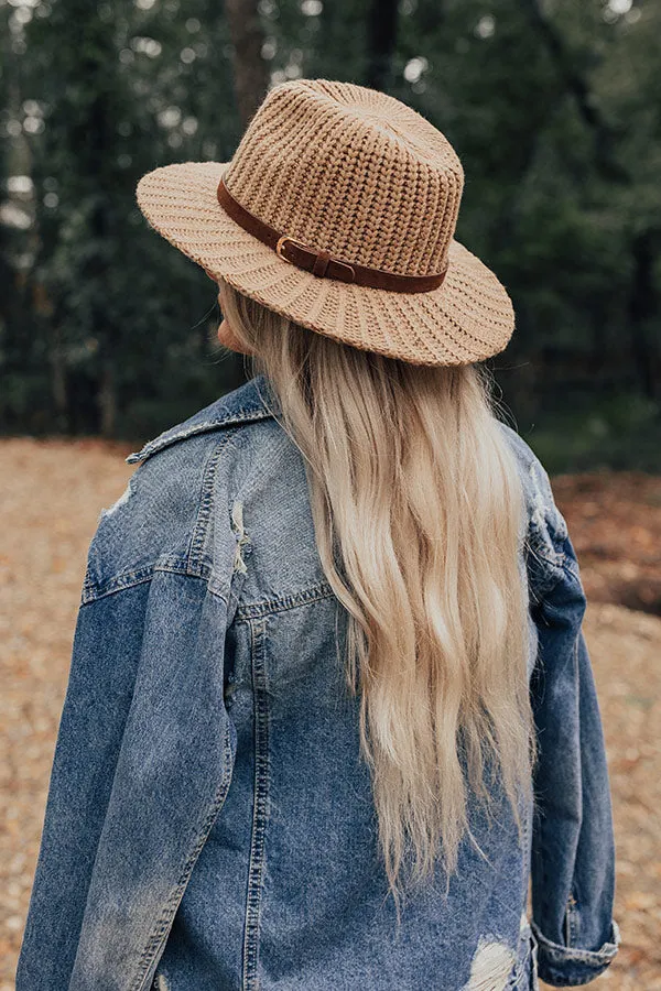 Autumn Sweetheart Knit Fedora In Khaki