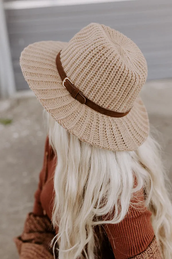 Autumn Sweetheart Knit Fedora In Khaki