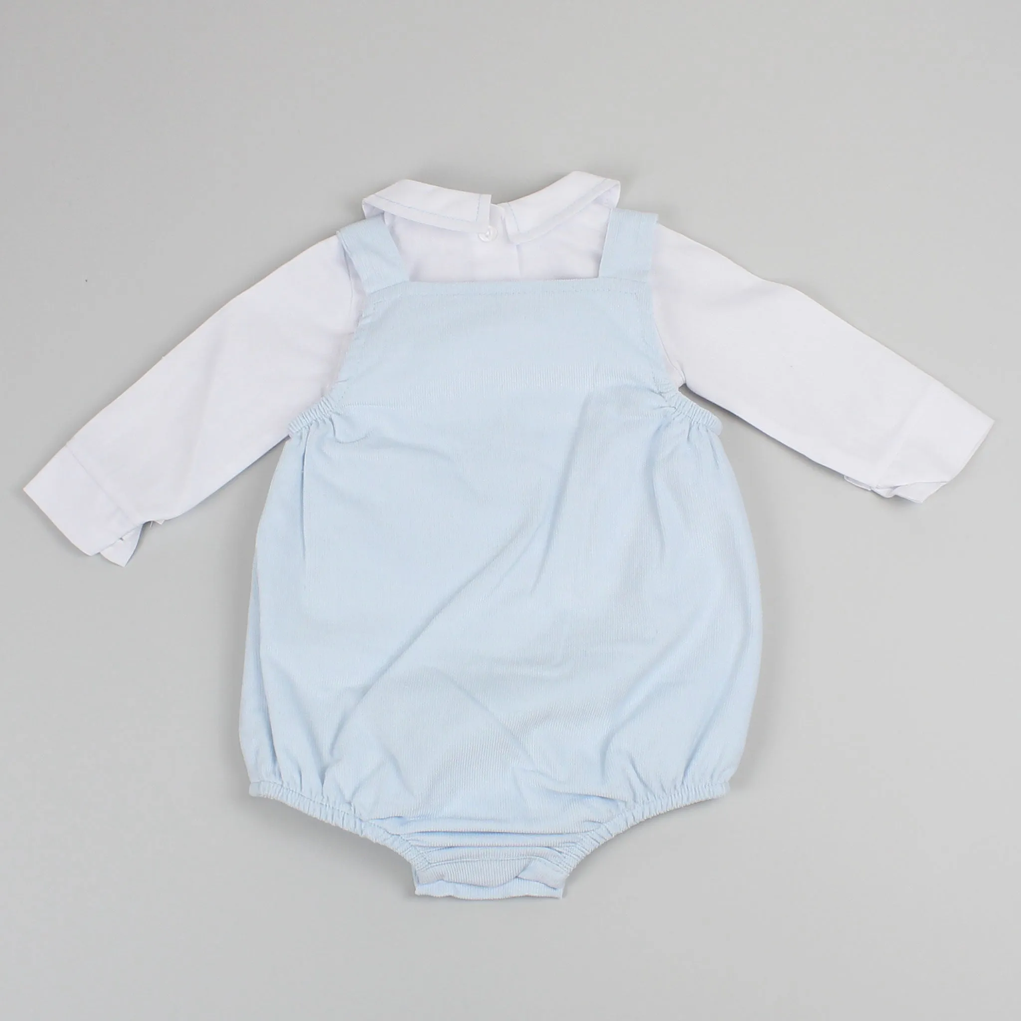 Baby Boys Corded Romper and Shirt - Blue