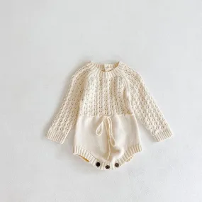 Baby Girls Knitted Long Sleeve Romper
