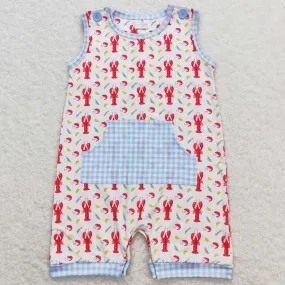 Baby Infant Boys Rompers Crawfish Sleeveless Pocket Rompers SR1137