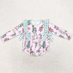 Baby Infant Girls Rompers Pink Christmas Bows Rompers LR0998