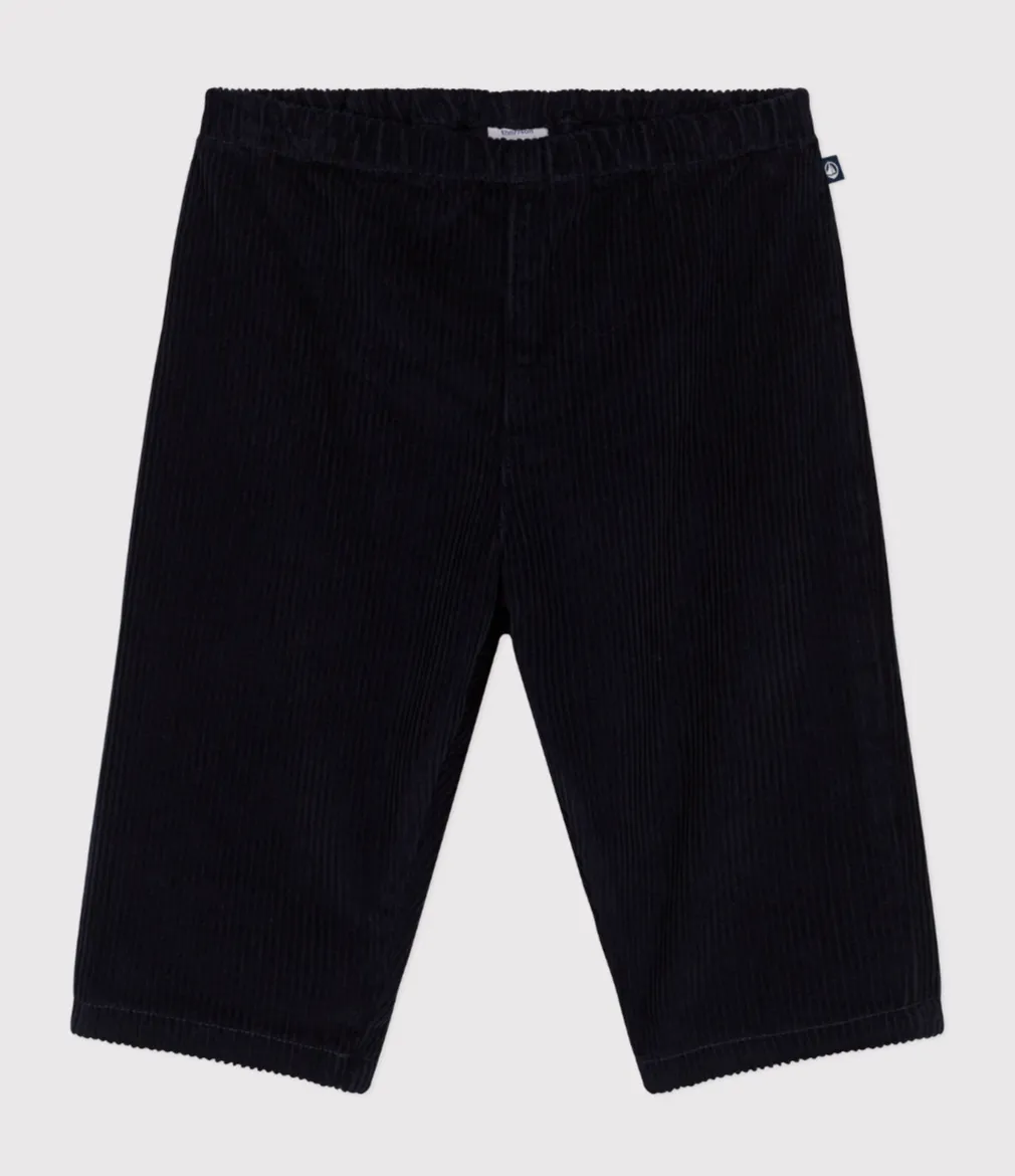 Baby Navy Corduroy Trousers - Petit Bateau FW24