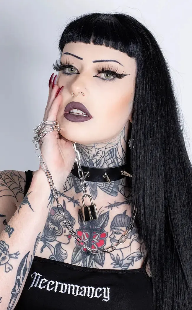 Be Your Dog Spiked Choker Necklace Set
