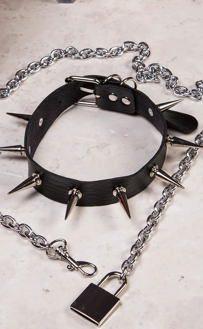 Be Your Dog Spiked Choker Necklace Set