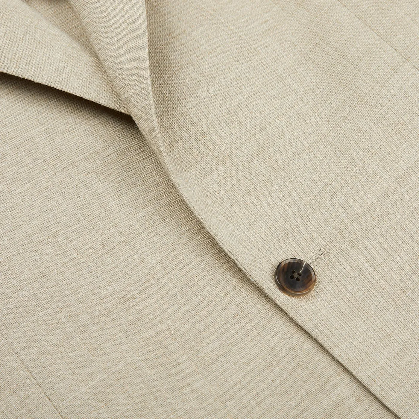 Beige Melange Wool Linen Suit Jacket
