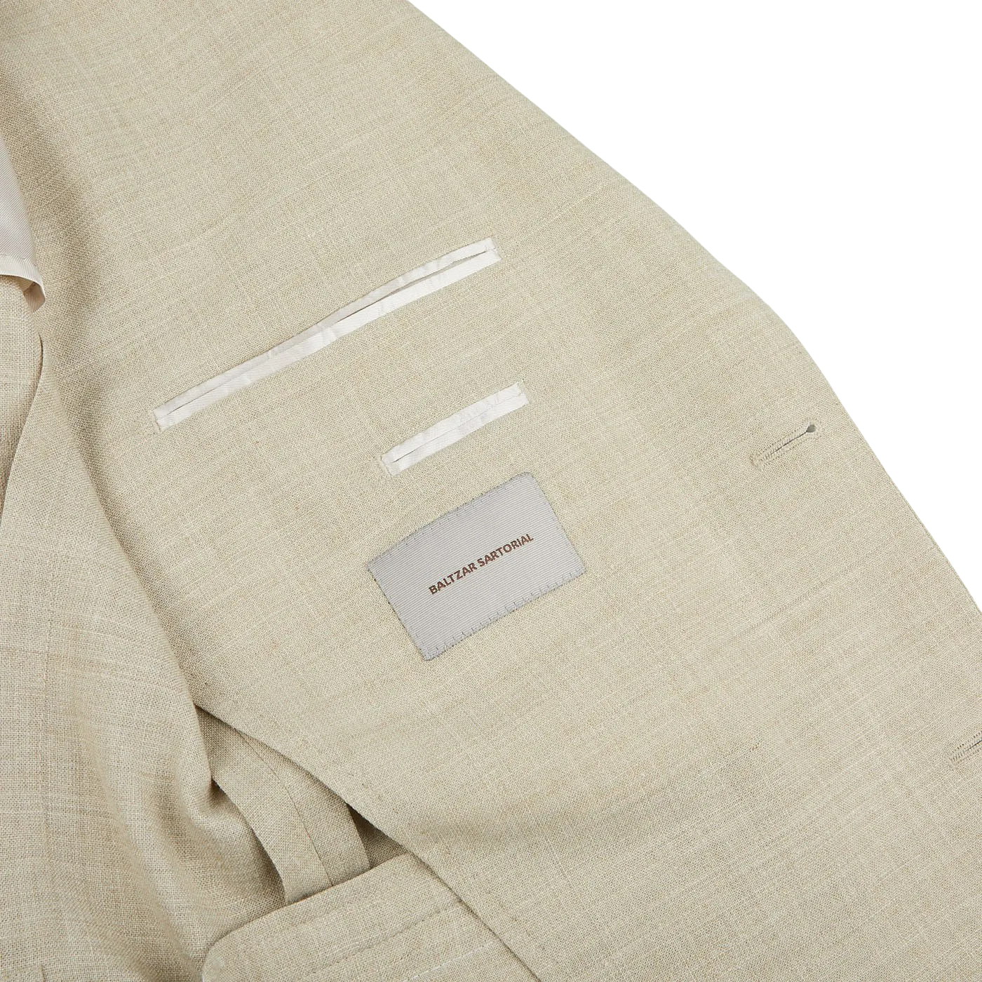 Beige Melange Wool Linen Suit Jacket