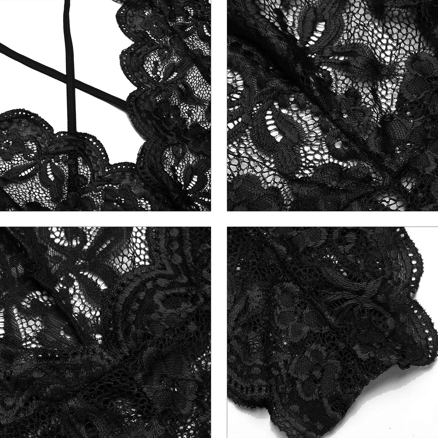 BESDEL Women's Deep V One Piece Babydoll Sexy Lace Teddy Bodysuit Chemises Sleepwear