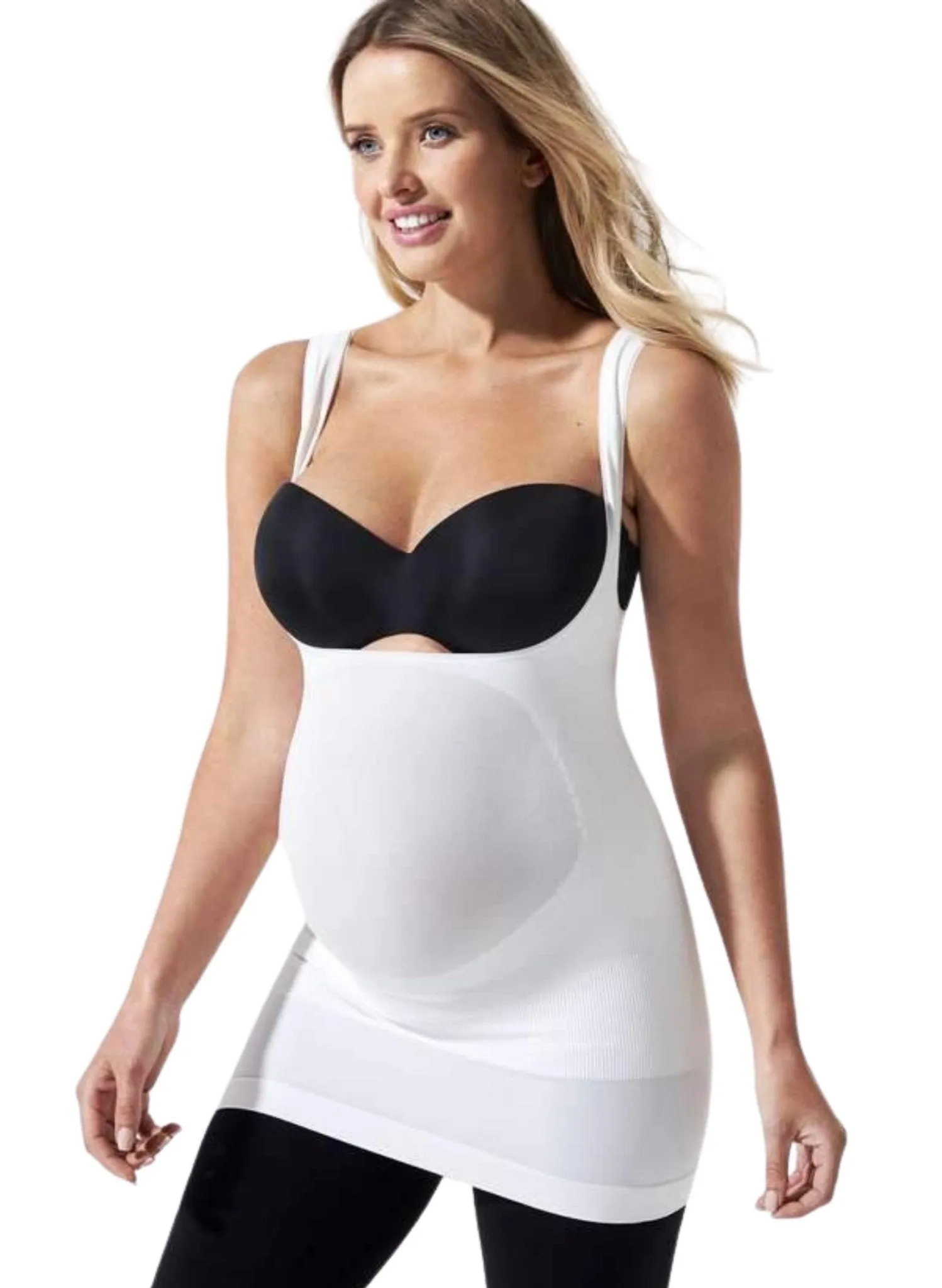 BLANQI Maternity Underbust Belly Support Tank - White