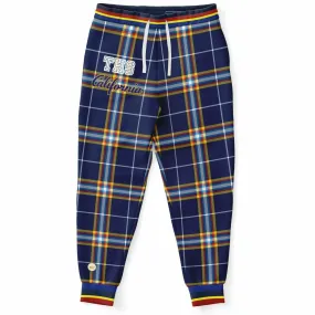Blue Collegiate Plaid THS California Eco-Poly Unisex Joggers