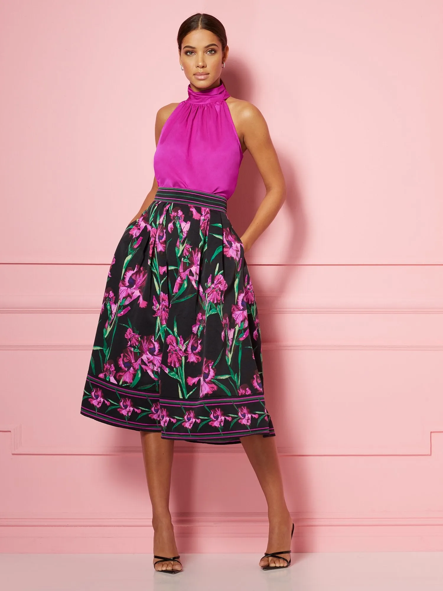 Border-Print Maddie Skirt - Eva Mendes Fiesta Collection