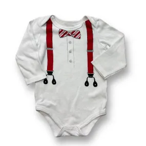 Boys Little Treasures Size 18 Months Christmas Suspenders Bodysuit
