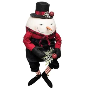 C&F Home FGS75407 Gathered Traditions by Joe Spencer Abercrombie Snowman Fabric Figurine, 31 Inches