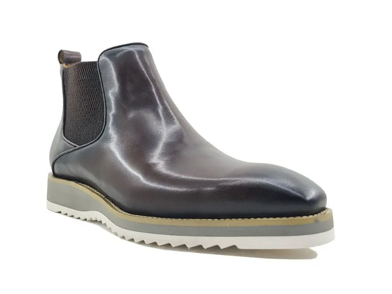 Carrucci Brown Pull On Men's Boots Casual Design genuine Leather