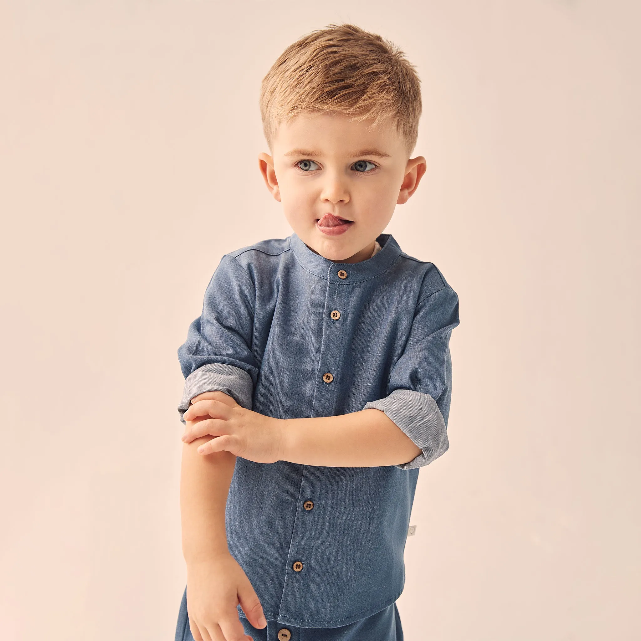 Chambray Denim Shirt & Trousers Set