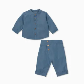 Chambray Denim Shirt & Trousers Set
