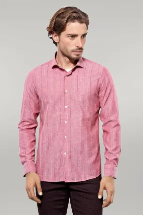Checked Light Burgundy Men's Shirt | Wessi