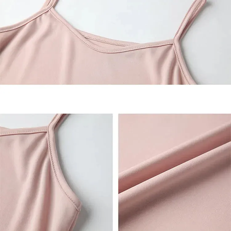 Chic A-line Elegance: Rainbow Slip Dress Ensemble