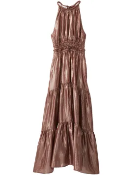 Chocolate Gold Elara Midi Dress