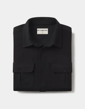 Comfort Terry Shirt Jacket in Black