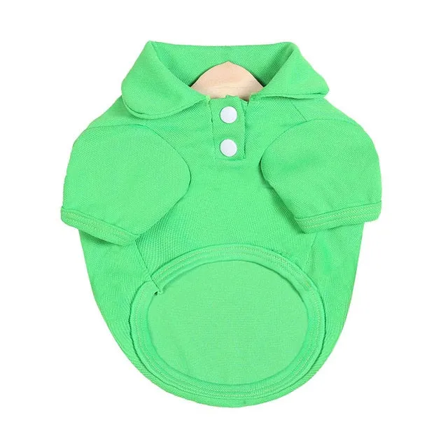 Comfy Plain Button Collared Spring Small Dog Shirt