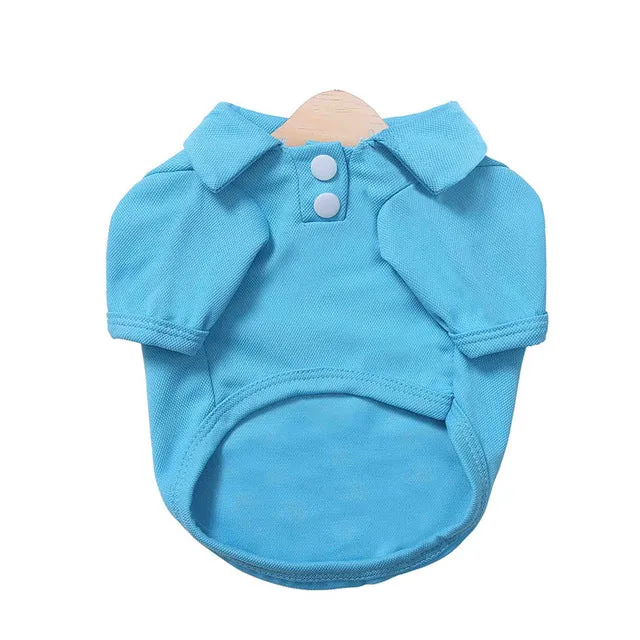 Comfy Plain Button Collared Spring Small Dog Shirt