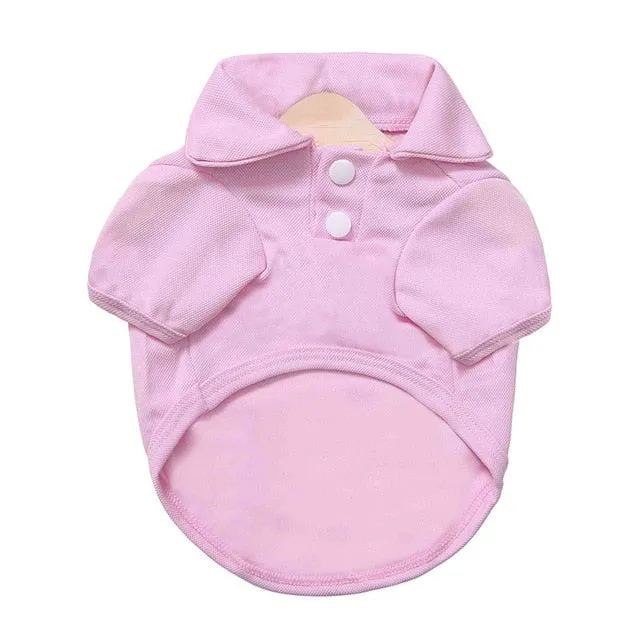 Comfy Plain Button Collared Spring Small Dog Shirt