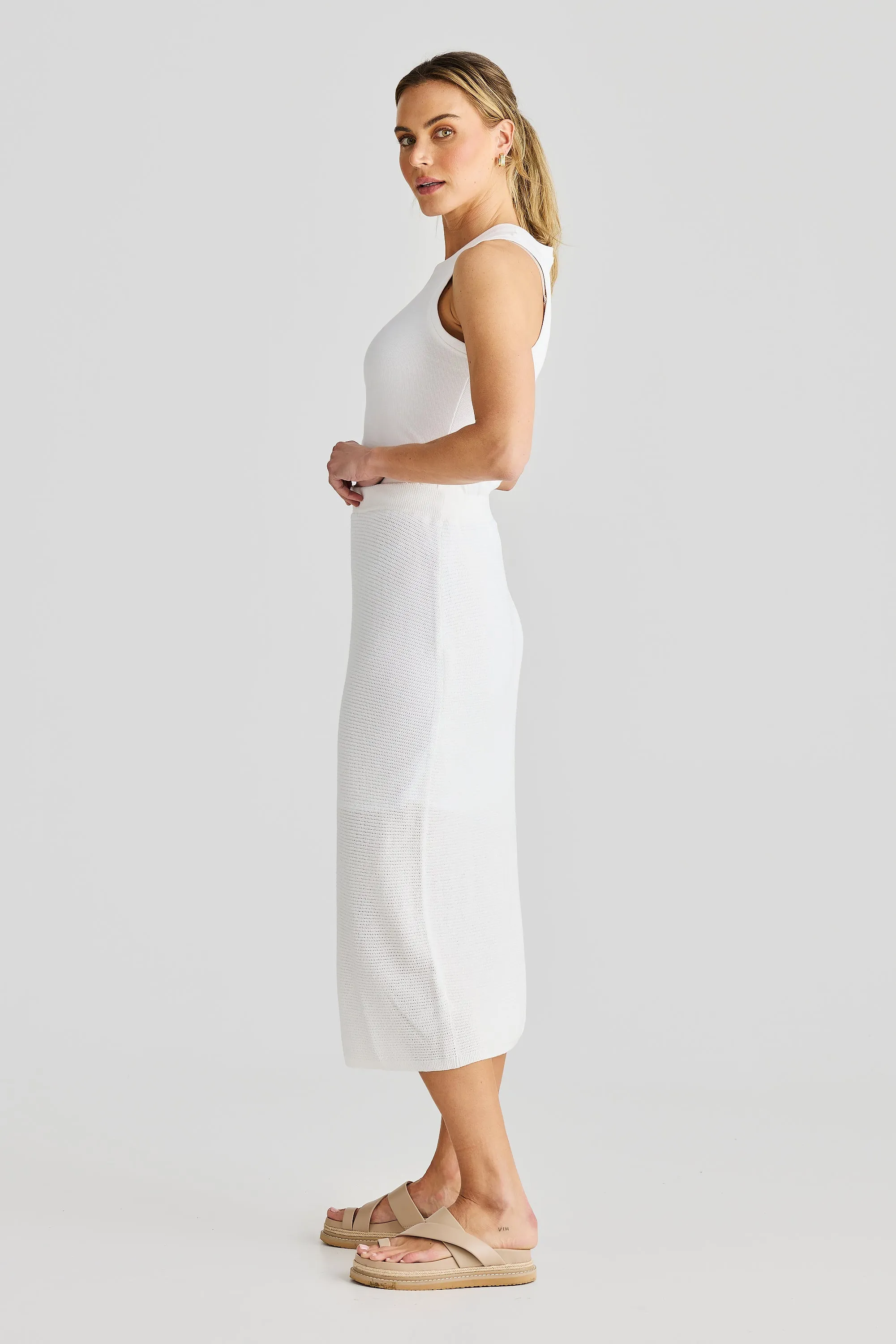 Crochet Midi Skirt - Coconut