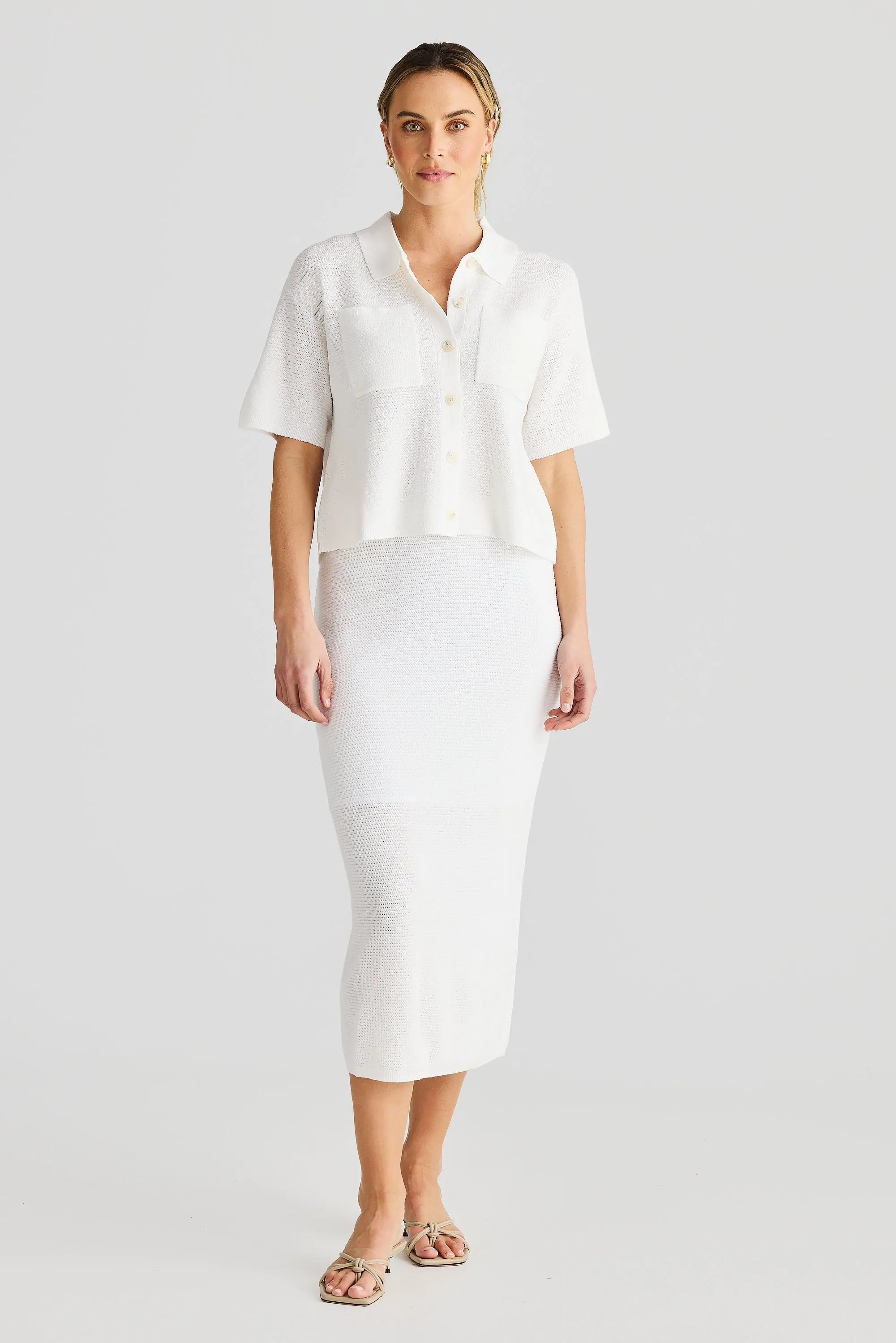 Crochet Midi Skirt - Coconut