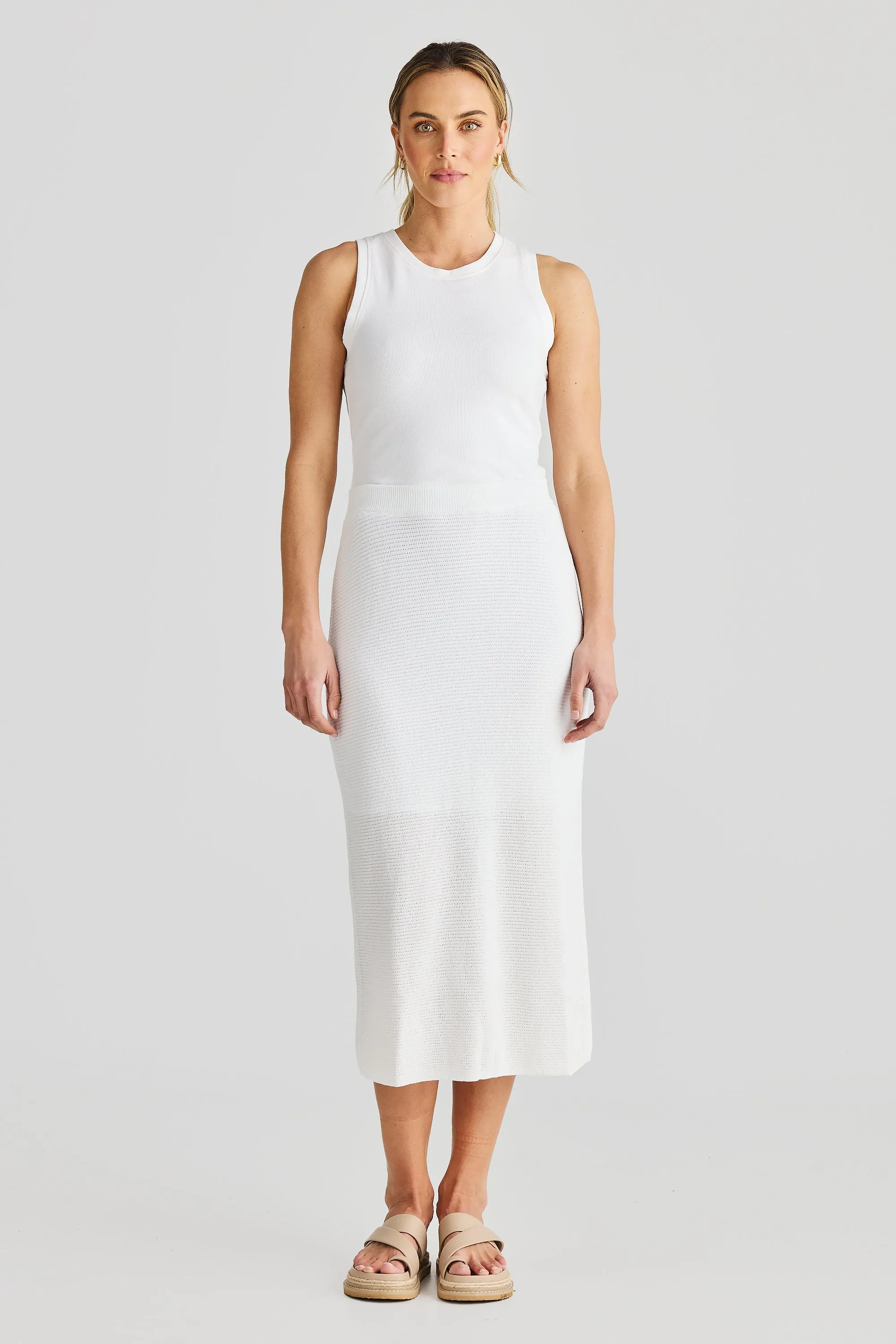 Crochet Midi Skirt - Coconut