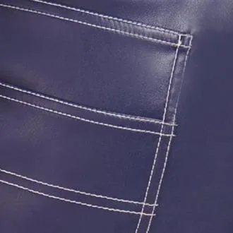 CROPPED DOMINO PANT | NAVY VEGAN LEATHER