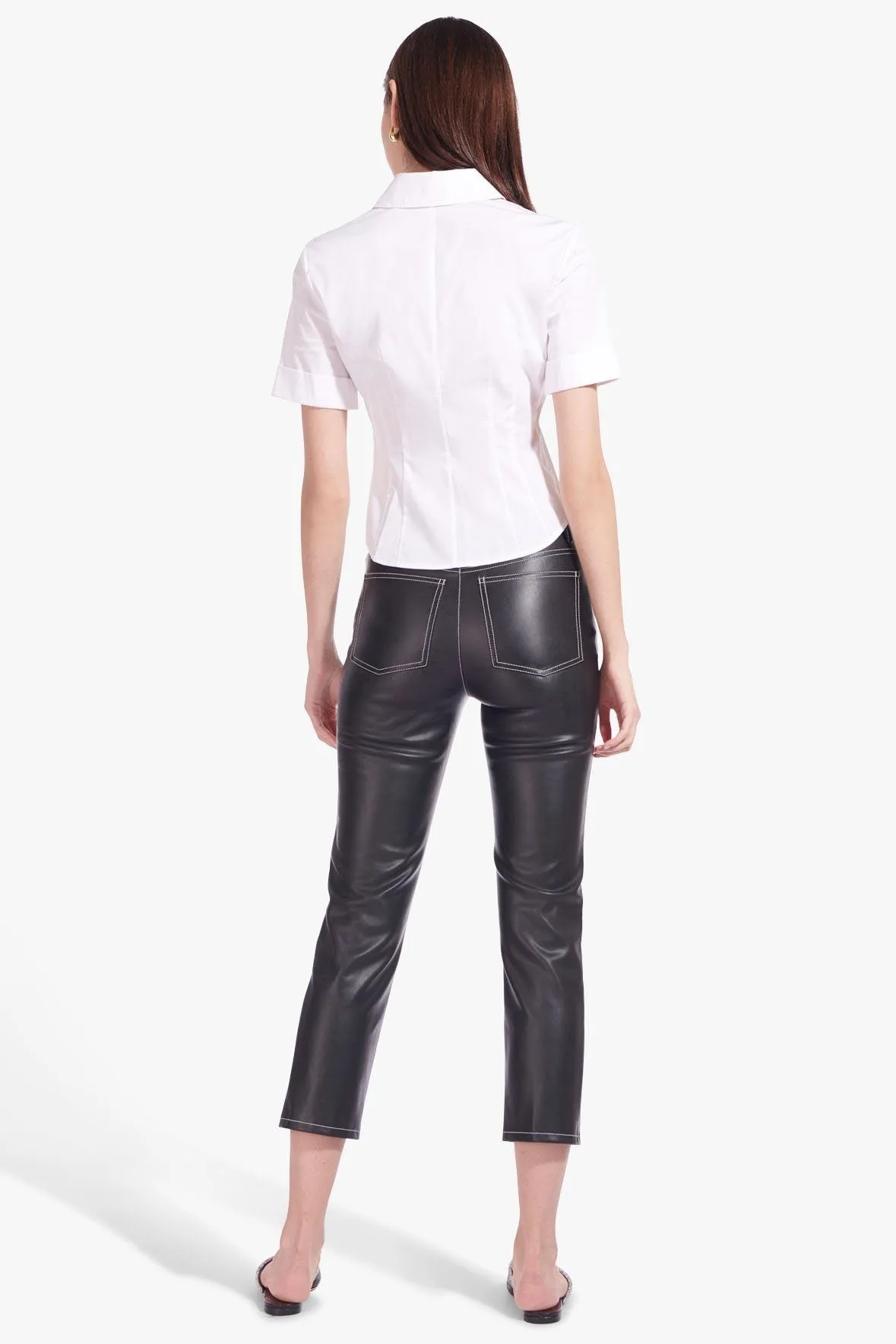 CROPPED ELLIOT PANT | BLACK VEGAN LEATHER