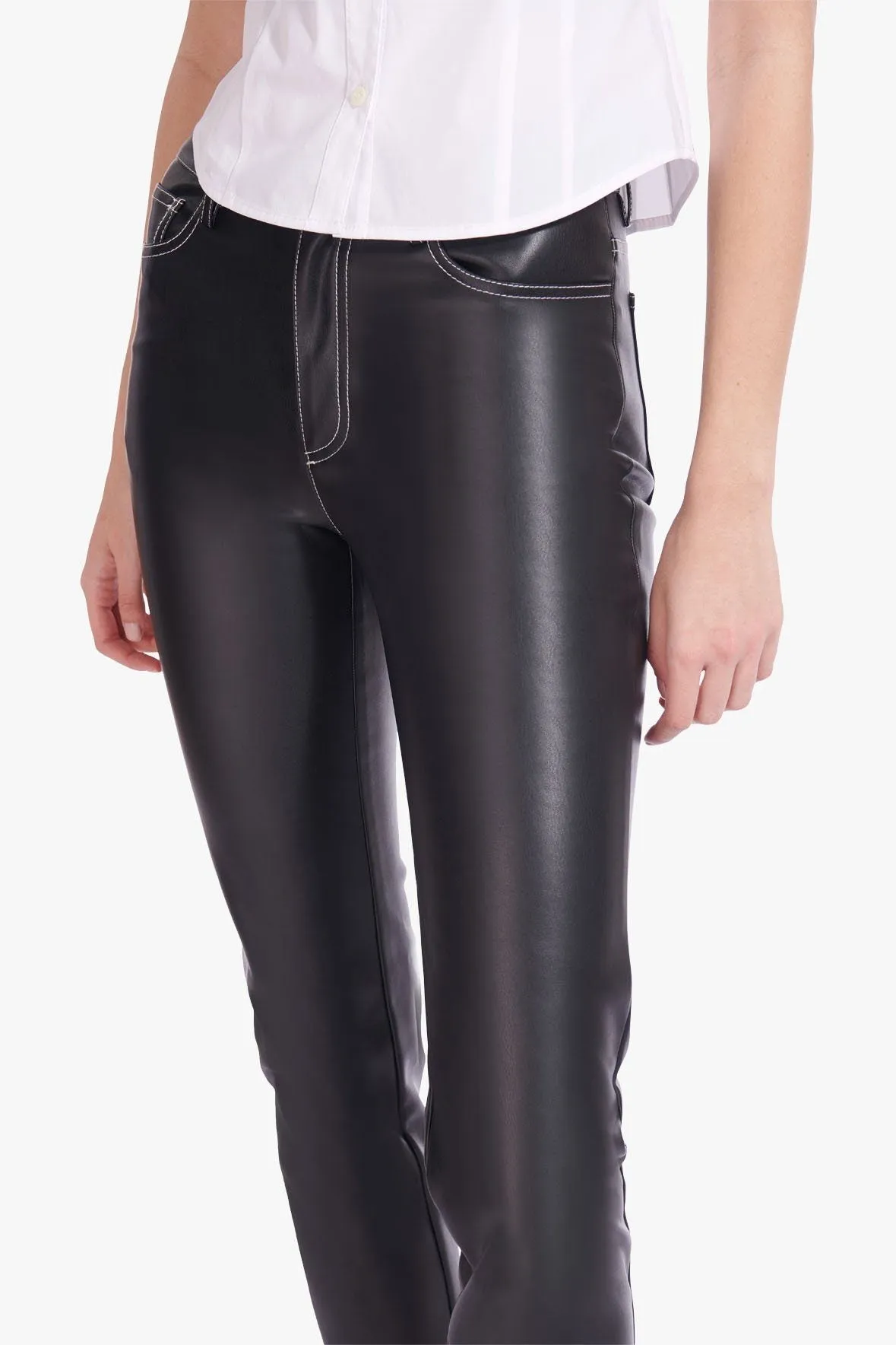 CROPPED ELLIOT PANT | BLACK VEGAN LEATHER
